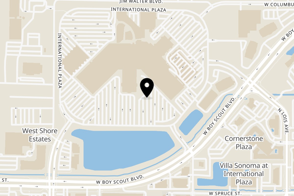 Map showing the location of Street Crust International Plaza International Plaza on 2223 N Westshore Blvd in Tampa